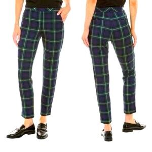 NEW J. McLaughlin Plaid Ankle Ross Pants | Stretch Knit Trousers | Size 6